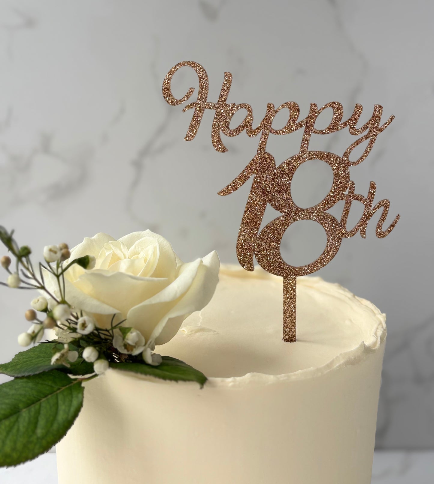 Birthday Milestone Cake Topper - Happy 18th 21st 30th 40th 50th 60th 70th 80th