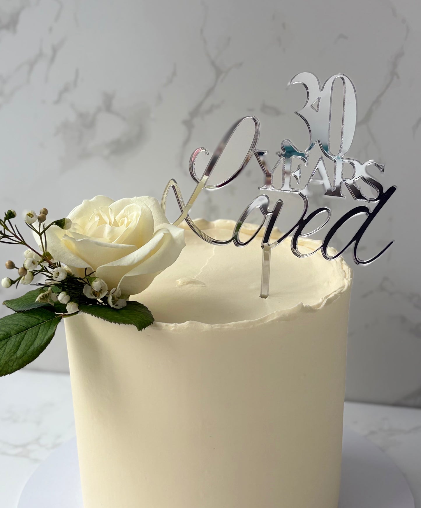 Years Loved Birthday Cake Topper - 30, 40, 50, 60, 70, 80, 90, 100 Years
