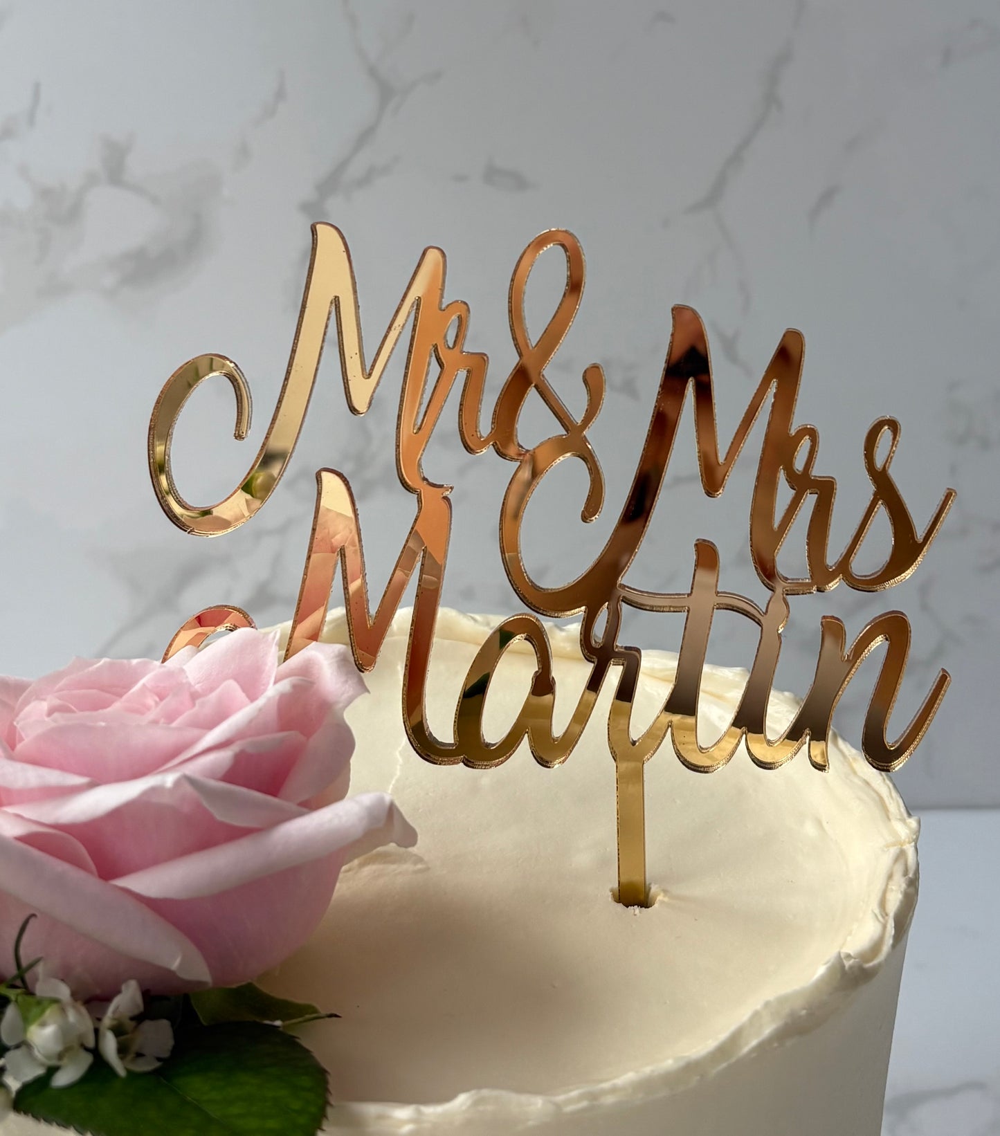 Mr & Mrs Surname Personalised Wedding Cake Topper